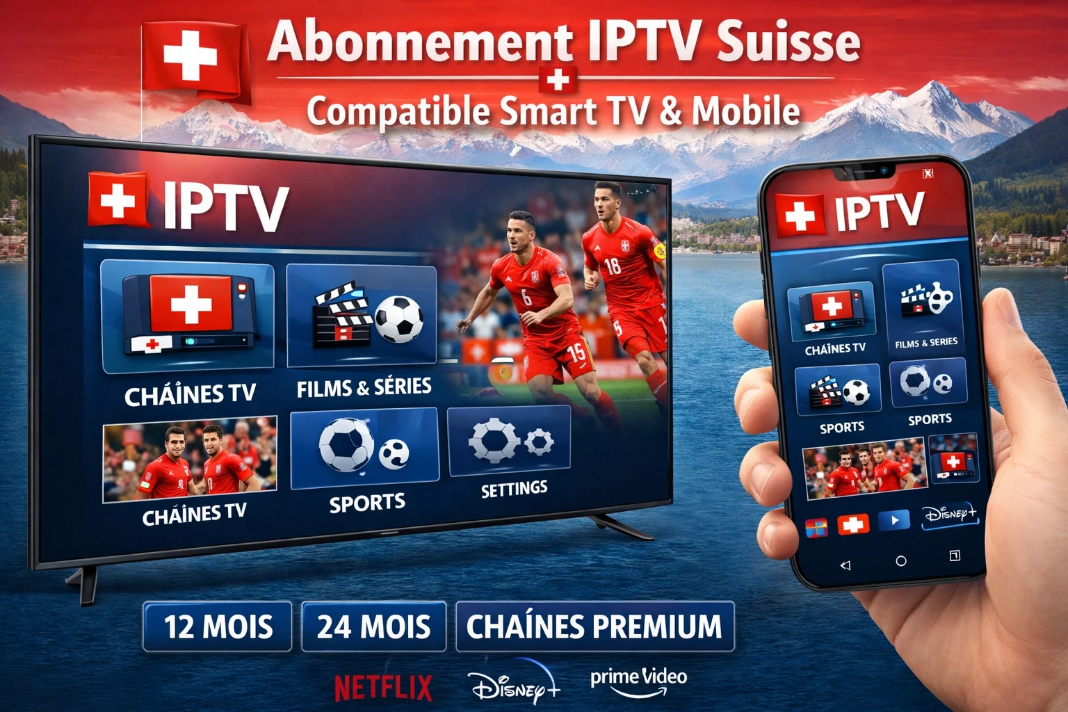 IPTV abonnement Schweiz compatible Smart TV et mobile