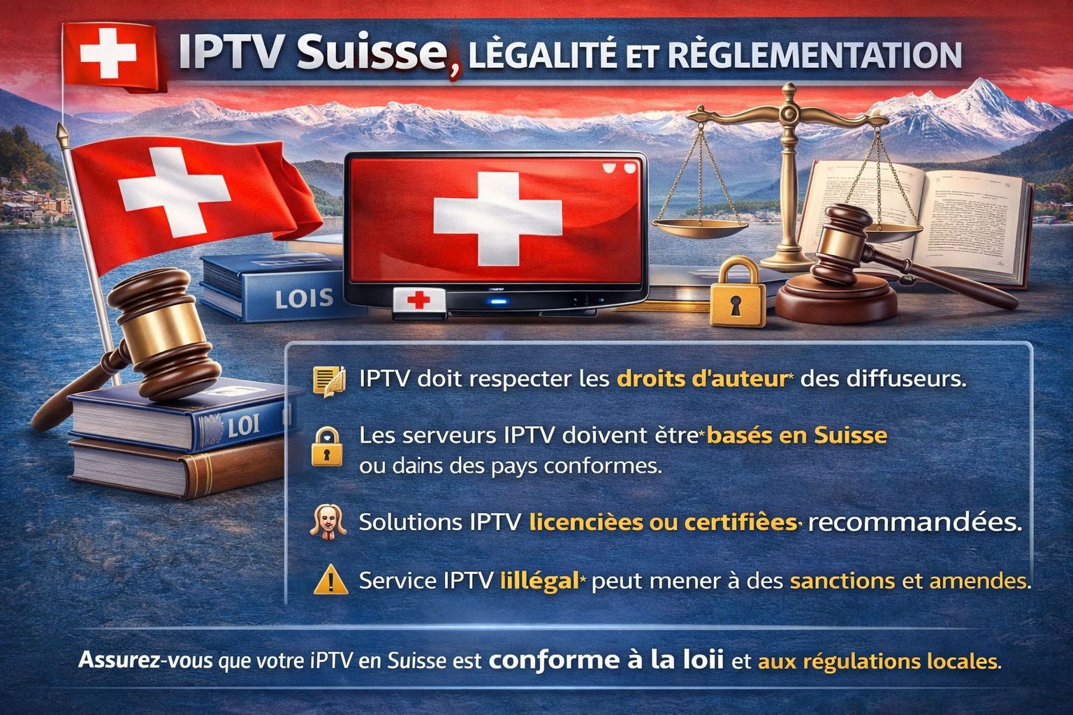 Légalité IPTV Suisse et cadre réglementaire général