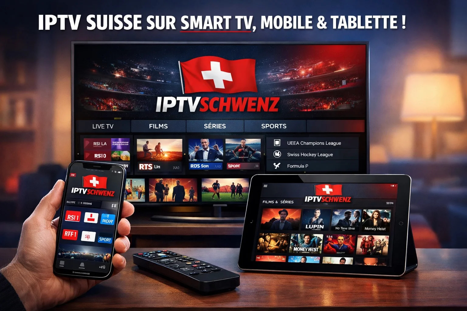 IPTV TV sur Smart TV, mobile et tablette